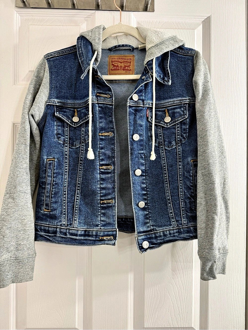 Levi's Small Hybrid Hoodie Trucker Jacket Denim Jacket Size Small